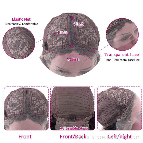 T Part Water Wave Lace Front Wigs Human Hair 13x4x1 T Part Curly Lace Front Wig Human Hair Pre Plucked For Black Women